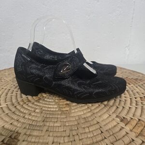 Mephisto Isora Black Pixel Mary Jane Shoes